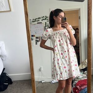 J Crew White Floral Dress XS